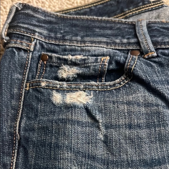 Abercrombie & Fitch Blue Straight Leg Jeans with Distressed Details 335 - Picture 4 of 17